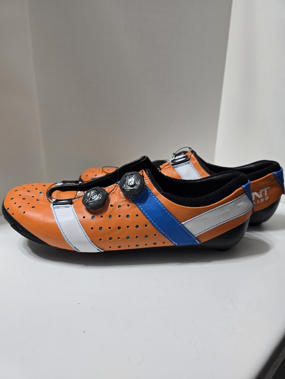 Bont Orange and Blue Cycling Shoes with Dial Closure